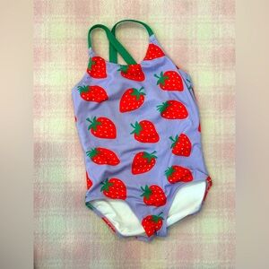 Mini Boden, Strawberry Print Swimsuit